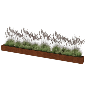 Jardinera de acero corten Texas xxl 480 x 30 cm