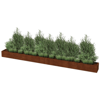 Jardinera de acero corten Texas xxl 480 x 40 cm