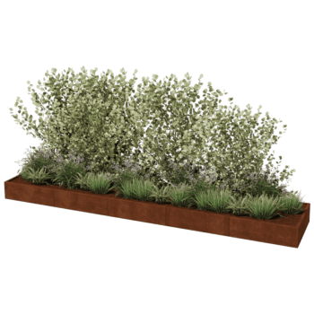 Jardinera de acero corten Texas xxl 500 x 100 cm