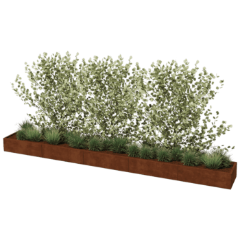 Jardinera de acero corten Texas xxl 500 x 60 cm