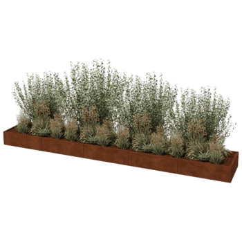 Jardinera de acero corten Texas xxl 500 x 80 cm