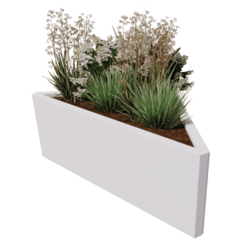 Jardinera de acero con tratamiento electrostático Alaska isósceles 112 cm