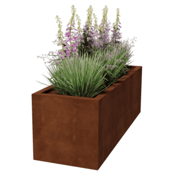 Jardinera de acero corten soldada Montana 150 x 50 x 50 cm