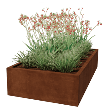 Jardinera de acero corten soldada Montana 200 x 100 x 40 cm