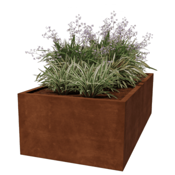 Jardinera de acero corten soldada Montana 200 x 100 x 60 cm