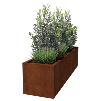 Jardinera de acero corten soldada Montana 200 x 50 x 50 cm