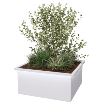 Jardinera de acero con tratamiento electrostático Alabama y LED 100 x 100 x 50 cm