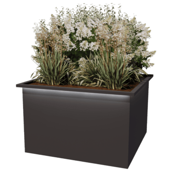 Jardinera de acero con tratamiento electrostático Alabama y LED 120 x 120 x 80 cm