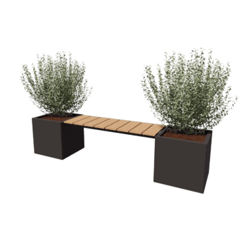 Jardinera de acero con tratamiento electrostático con asiento Vegas Miami