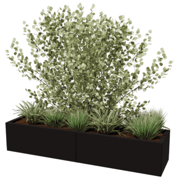 Jardinera de acero con tratamiento electrostático Texas xxl 160 x 40 cm
