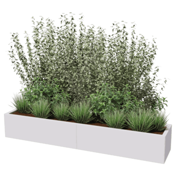 Jardinera de acero con tratamiento electrostático Texas xxl 200 x 40 cm