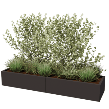 Jardinera de acero con tratamiento electrostático Texas xxl 200 x 50 cm