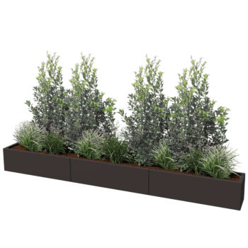 Jardinera de acero con tratamiento electrostático Texas xxl 300 x 30 cm