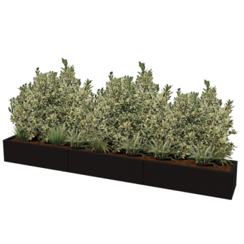 Jardinera de acero con tratamiento electrostático Texas xxl 300 x 40 cm
