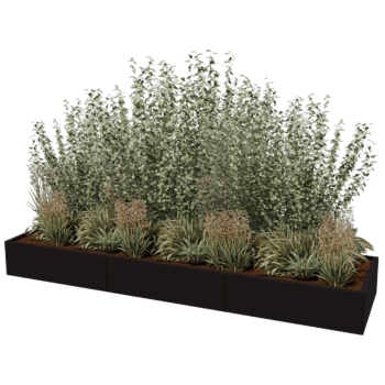Jardinera de acero con tratamiento electrostático Texas xxl 300 x 80 cm
