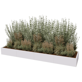 Jardinera de acero con tratamiento electrostático Texas xxl 320 x 80 cm