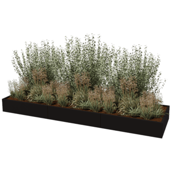 Jardinera de acero con tratamiento electrostático Texas xxl 360 x 100 cm