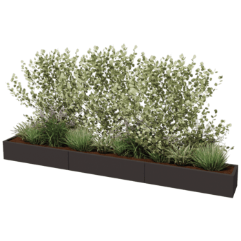 Jardinera de acero con tratamiento electrostático Texas xxl 360 x 40 cm