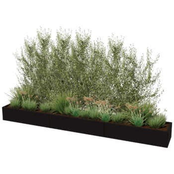 Jardinera de acero con tratamiento electrostático Texas xxl 360 x 50 cm