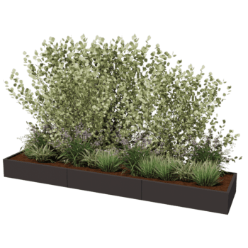 Jardinera de acero con tratamiento electrostático Texas xxl 360 x 80 cm