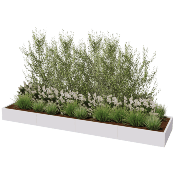 Jardinera de acero con tratamiento electrostático Texas xxl 400 x 100 cm