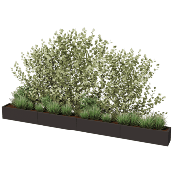 Jardinera de acero con tratamiento electrostático Texas xxl 400 x 30 cm