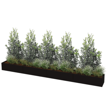 Jardinera de acero con tratamiento electrostático Texas xxl 400 x 40 cm