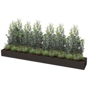 Jardinera de acero con tratamiento electrostático Texas xxl 400 x 60 cm
