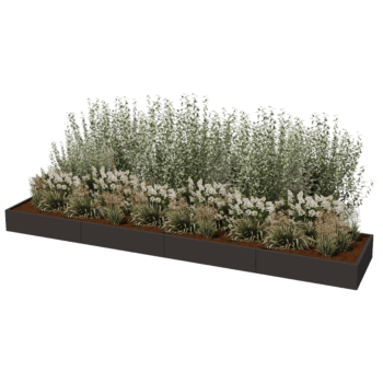 Jardinera de acero con tratamiento electrostático Texas xxl 480 x 100 cm