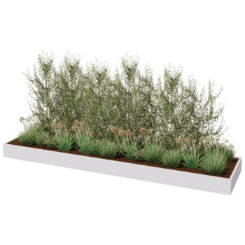 Jardinera de acero con tratamiento electrostático Texas xxl 500 x 120 cm