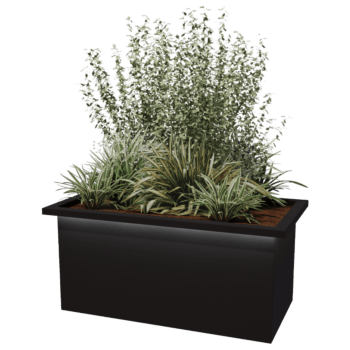 Jardinera de acero con tratamiento electrostático Alabama y LED 100 x 50 x 50 cm
