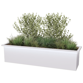 Jardinera de acero con tratamiento electrostático Alabama y LED 200 x 50 x 50 cm