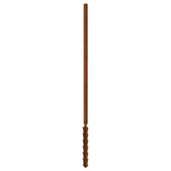 Montante de acero corten con estaca de tierra