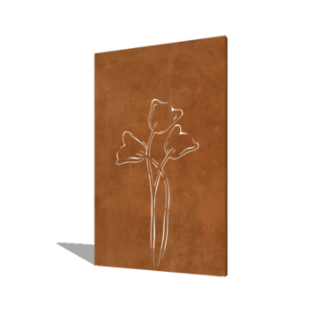 Tulipán de acero corten simétrico