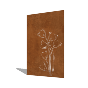 Tulipa de acero corten a-simétrica