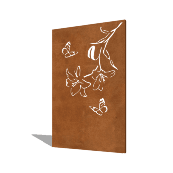 Panel de acero corten lirio 120 x 6 x 190 cm