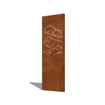 Panel de acero corten montañas composición 1 60 x 6 x 190 cm