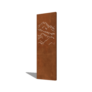 Panel de acero corten montañas composición 3 60 x 6 x 190 cm