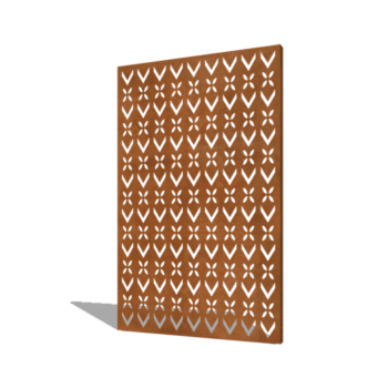 Panel de acero corten patrón de techo composición 1 120 x 6 x 190 cm