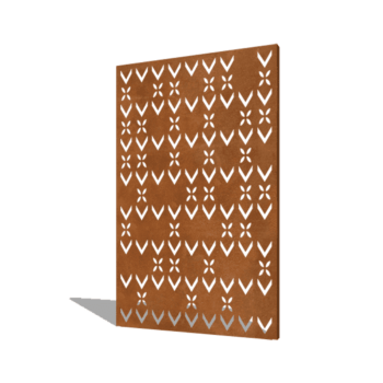 Panel de acero corten patrón de techo composición 3 120 x 6 x 190 cm
