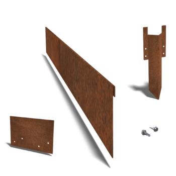 Bordura de acero corten de borde doblado 13 cm juego completo de 15 metros