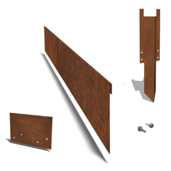 Bordura de acero corten de borde doblado 23 cm juego completo de 24metros