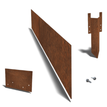 Bordura de acero corten recta 15 cm juego completo de 15metros