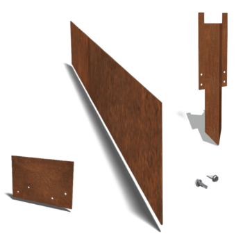 Bordura de acero corten recta 25 cm juego completo de 15metros
