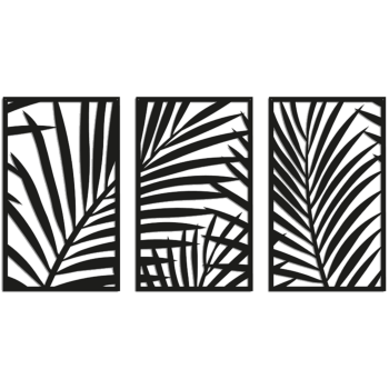 Decoración metálica de pared Ferns 3-parts