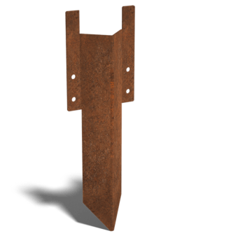 Espiga de tierra de acero corten baja 12 - 15 cm