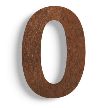 Número de vivienda de acero corten (adhesivo) 0 - 150 mm