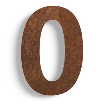 Número de vivienda de acero corten 0 - 15 cm