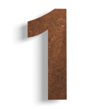 Número de vivienda de acero corten 1 - 15 cm