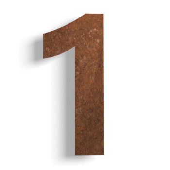 Número de vivienda de acero corten 1 - 30 cm